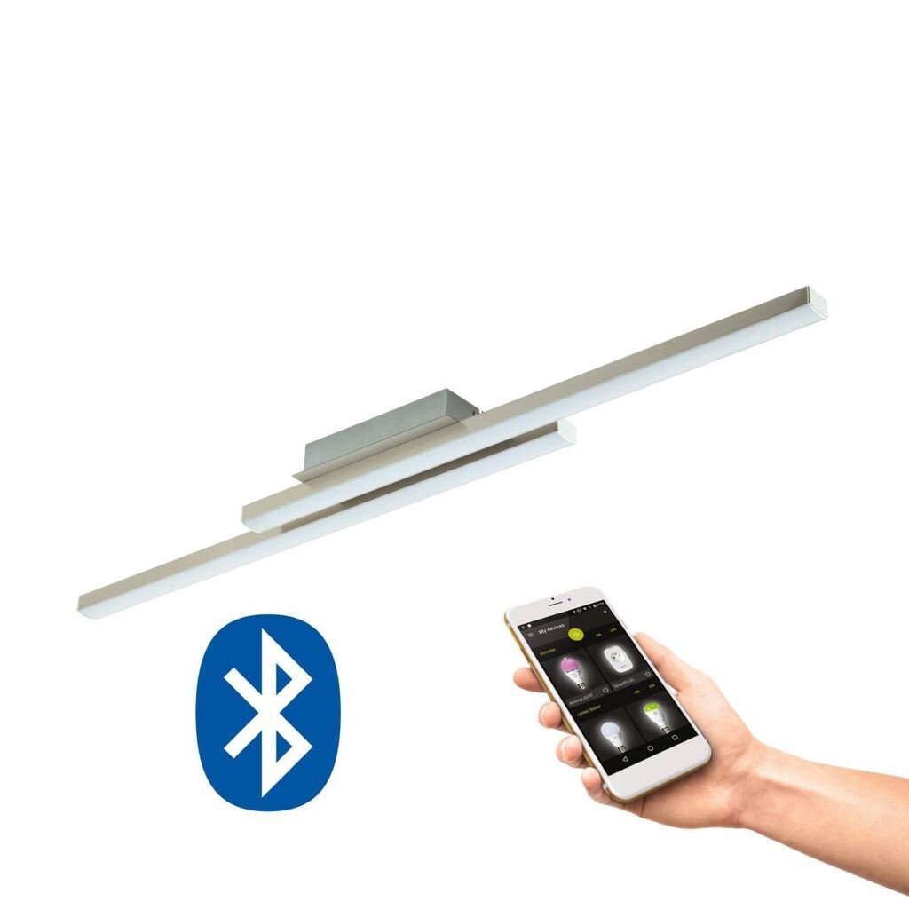 

EGLO Crosslink FRAIOLI-C RGB светодиодный потолочный светильник, матовый никель, белый, 2 лампы. 4600 лм 105,5x12x6,5 см, управление через приложение, прозрачный