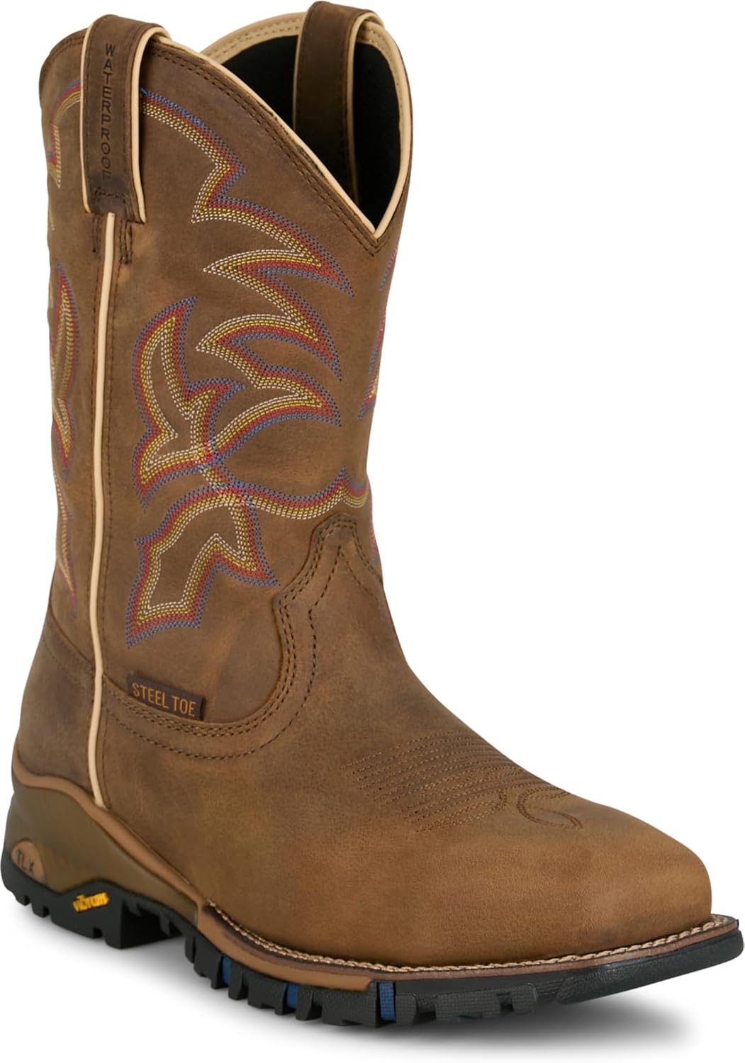 

Мужские индустриальные ботинки Tony Lama Roustabout - прочная кожа, противоскользящие, стальной носок, удобная посадка, Tan