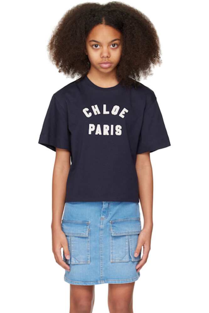 

Детская футболка с логотипом Navy Chloé