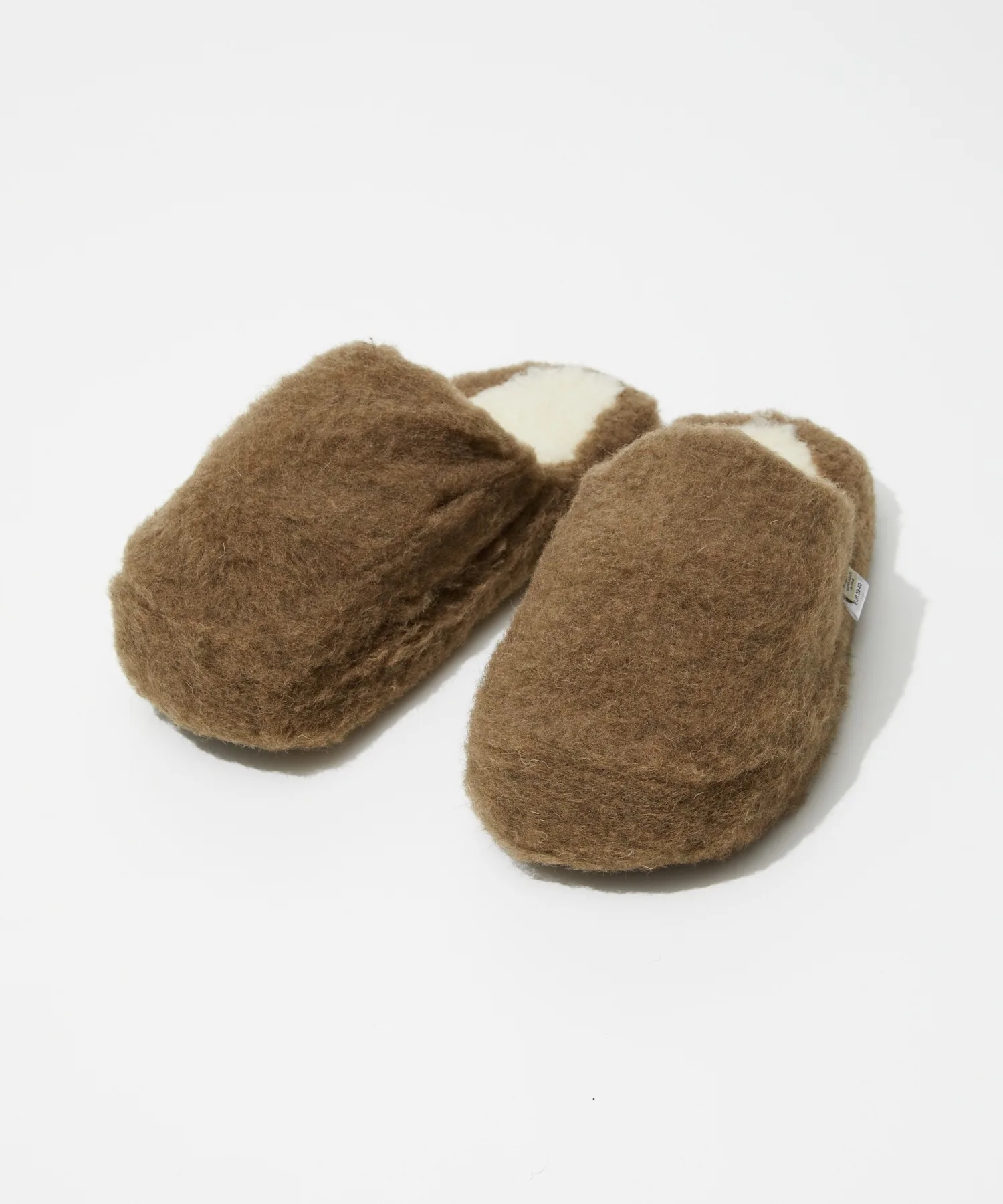 Утепленные тапочки COLD BREAKER BASIC SLIPPERS NO HEEL из натуральной шерсти коричневые