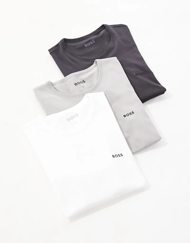 

BOSS Bodywear Упаковка из 3 футболок с логотипом серого и белого цветов