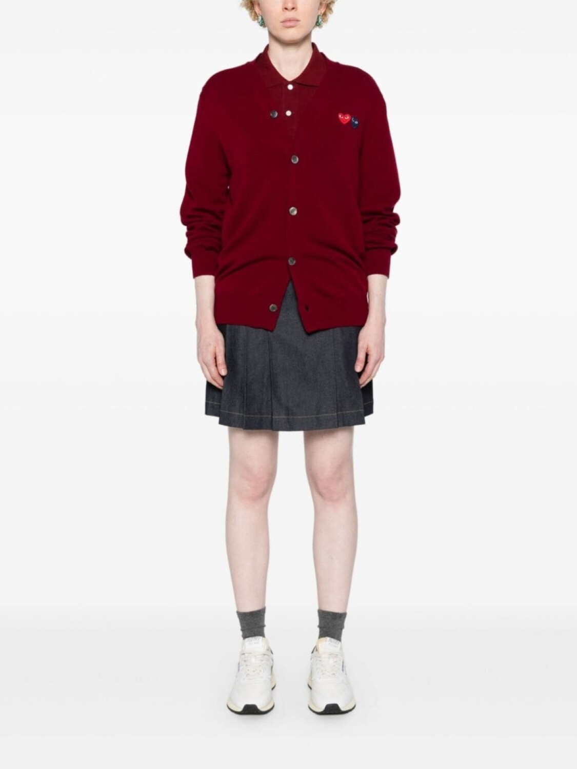 Comme Des Garçons Play шерстяной кардиган с нашивкой, красный — фото 2