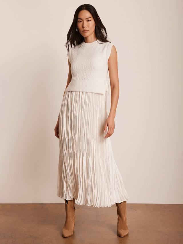 

Многослойное платье-накидка из трикотажа Mint Velvet, цвет White/Ivory