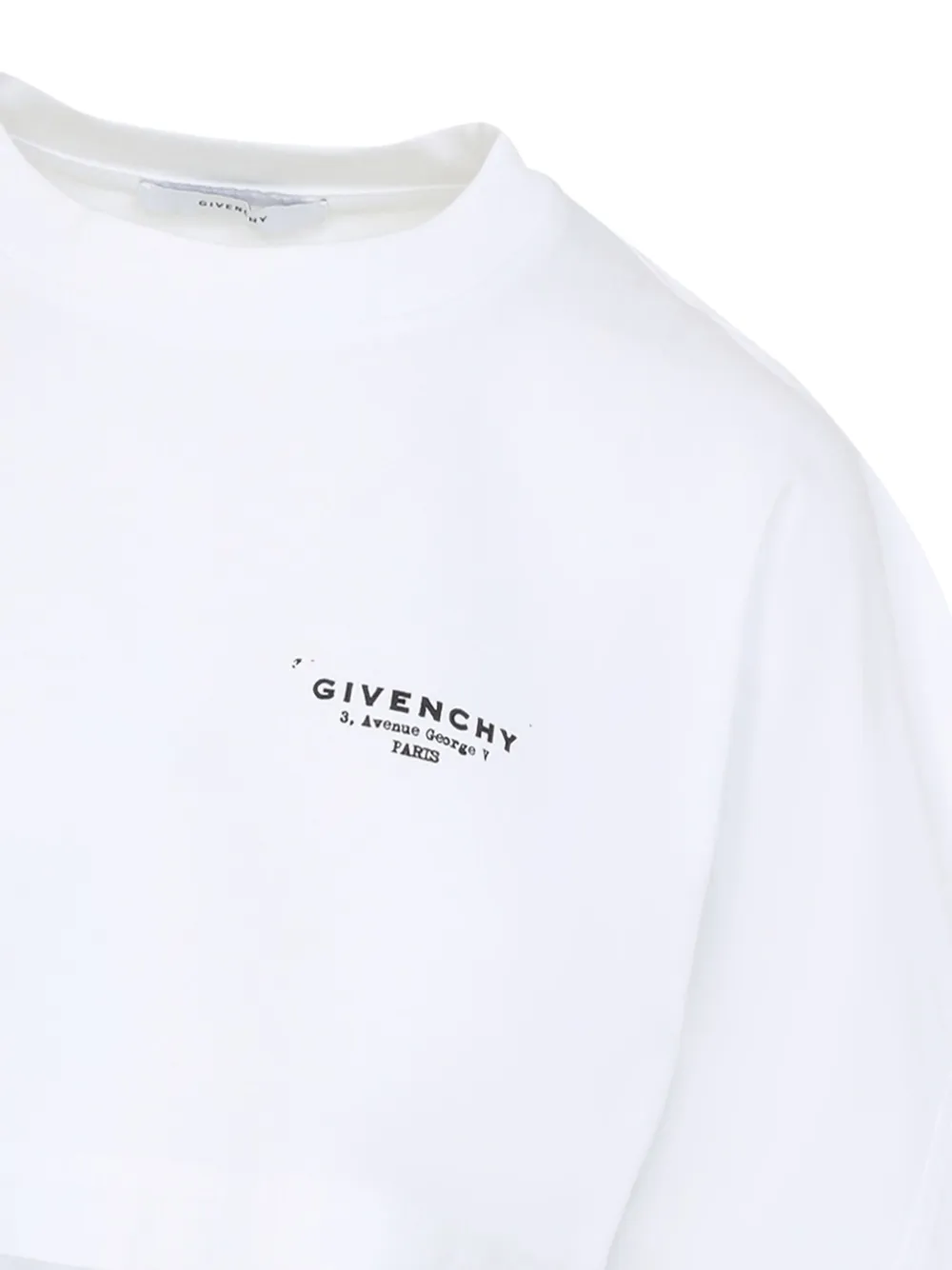 Укороченная футболка с длинными рукавами и принтом логотипа Givenchy, белый — фото 3