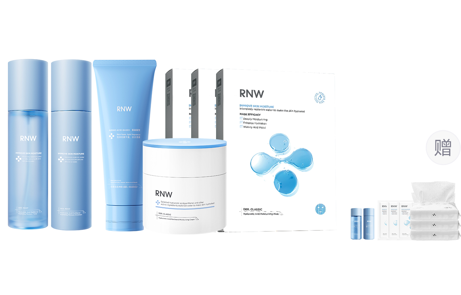 

Набор для ухода за кожей лица Water+Emulsion+Cleansing Milk+Facial Mask+Moisturizer увлажнение и гидратация RNW, Facial treatment kit