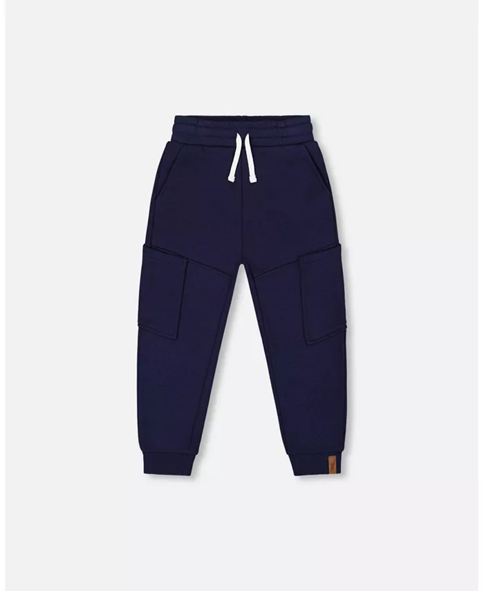 

Брюки для мальчиков из френч-терри с боковыми карманами Navy Blue - Toddler|Child Deux par Deux, синий