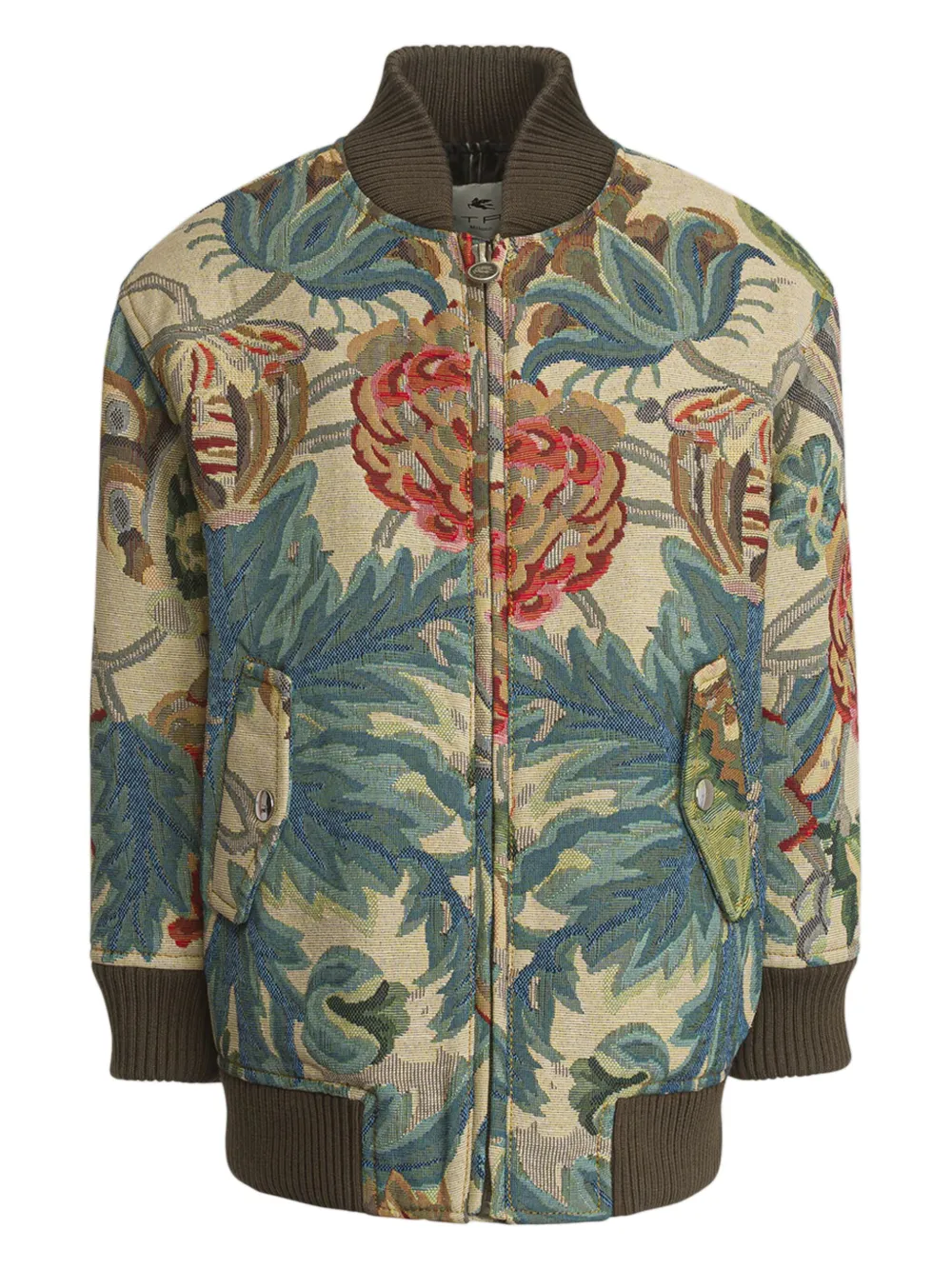 

Жаккардовый бомбер с узором ETRO KIDS, зеленый
