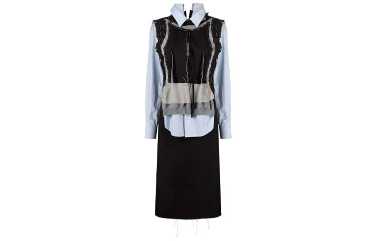 

Платье с длинными рукавами женское черное Maison Margiela