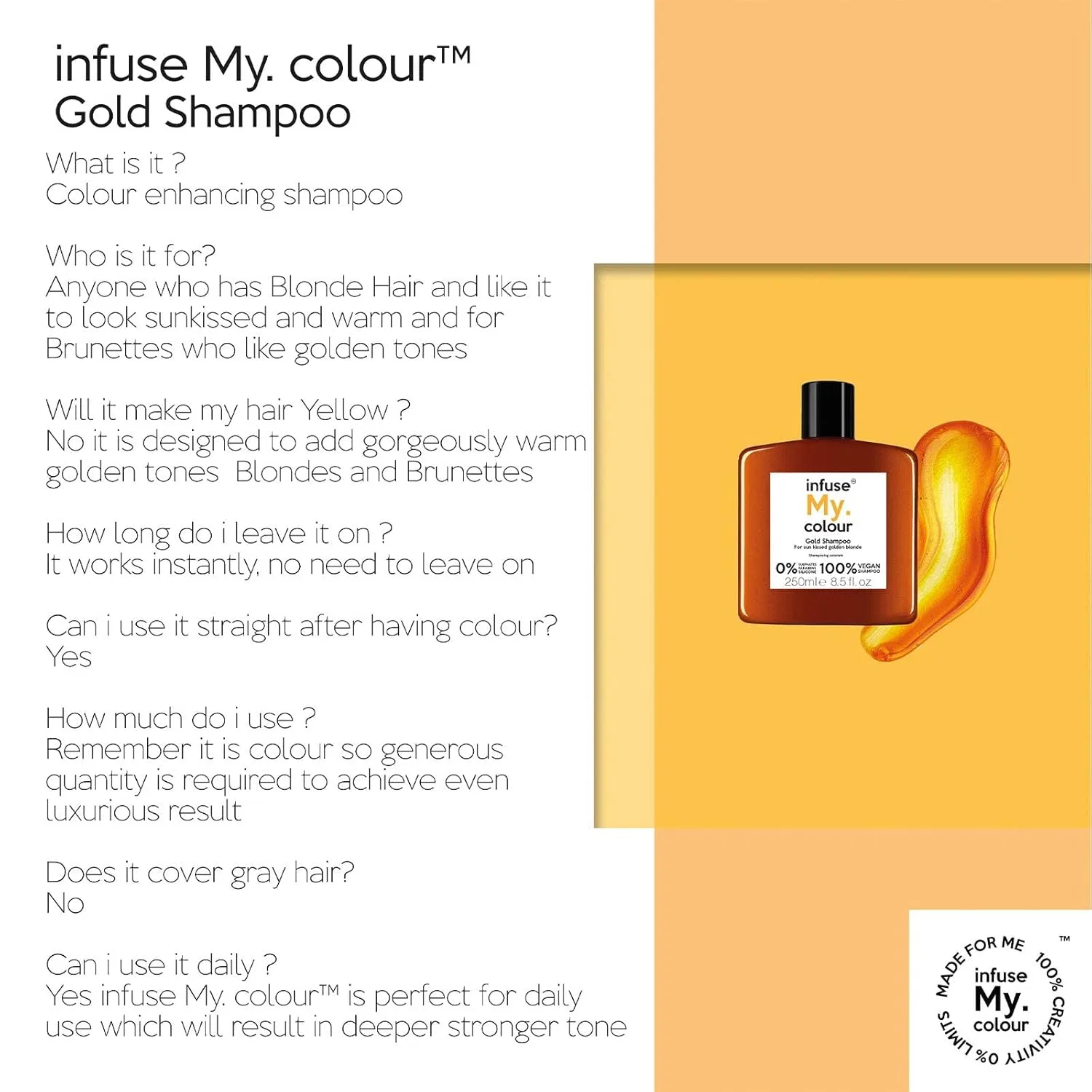 Шампунь My.Haircare Infuse My.Colour Gold, 250 мл Infuse My. Colour, Gold — фото 3