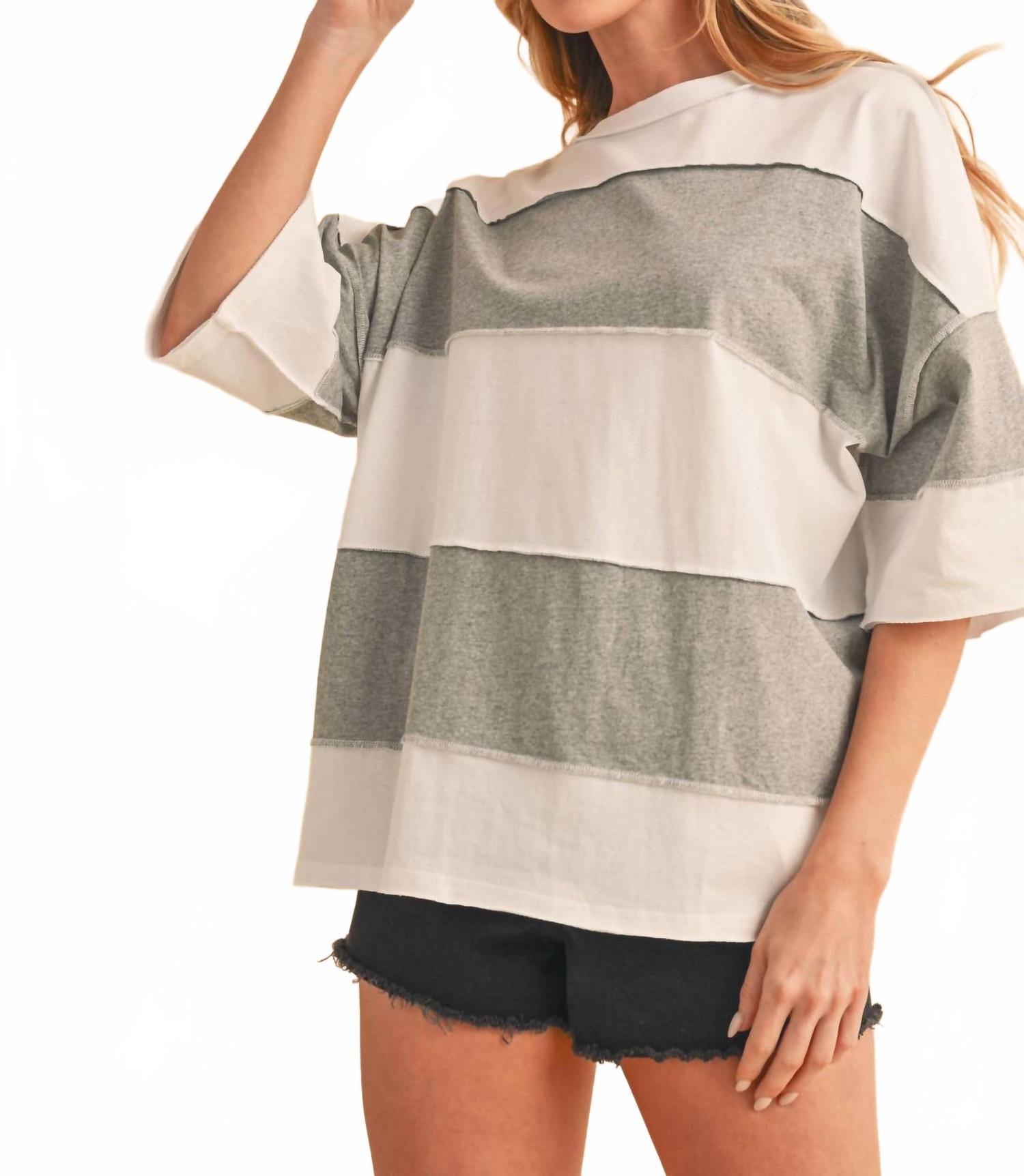 

Топ Polly Color Block в полоску синего и кремового цветов AEMI + CO