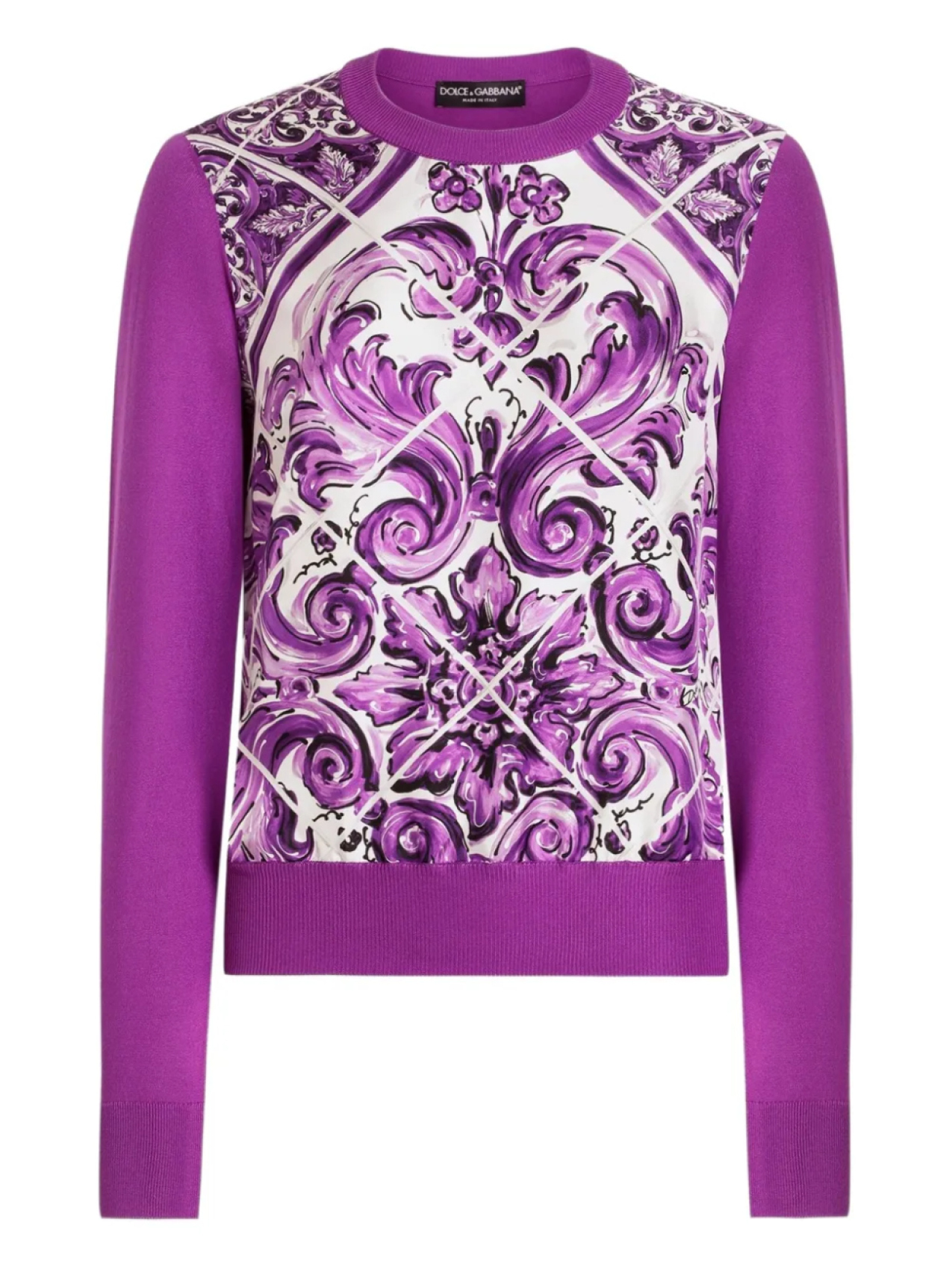 

Dolce & Gabbana шелковый джемпер, фиолетовый