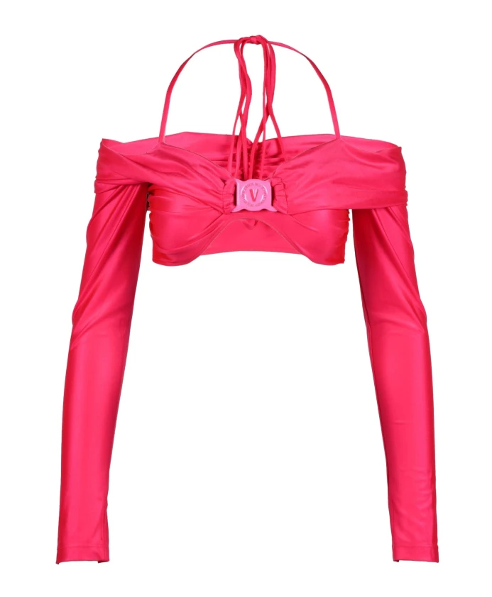 

Элегантный топ из эластичного материала Versace Jeans Couture, розовый