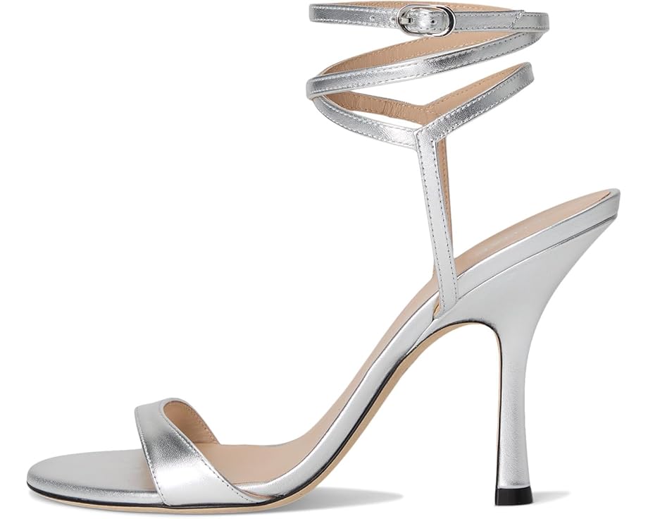 Туфли Stuart Weitzman Nudist Wrap 100, серебряный — фото 4