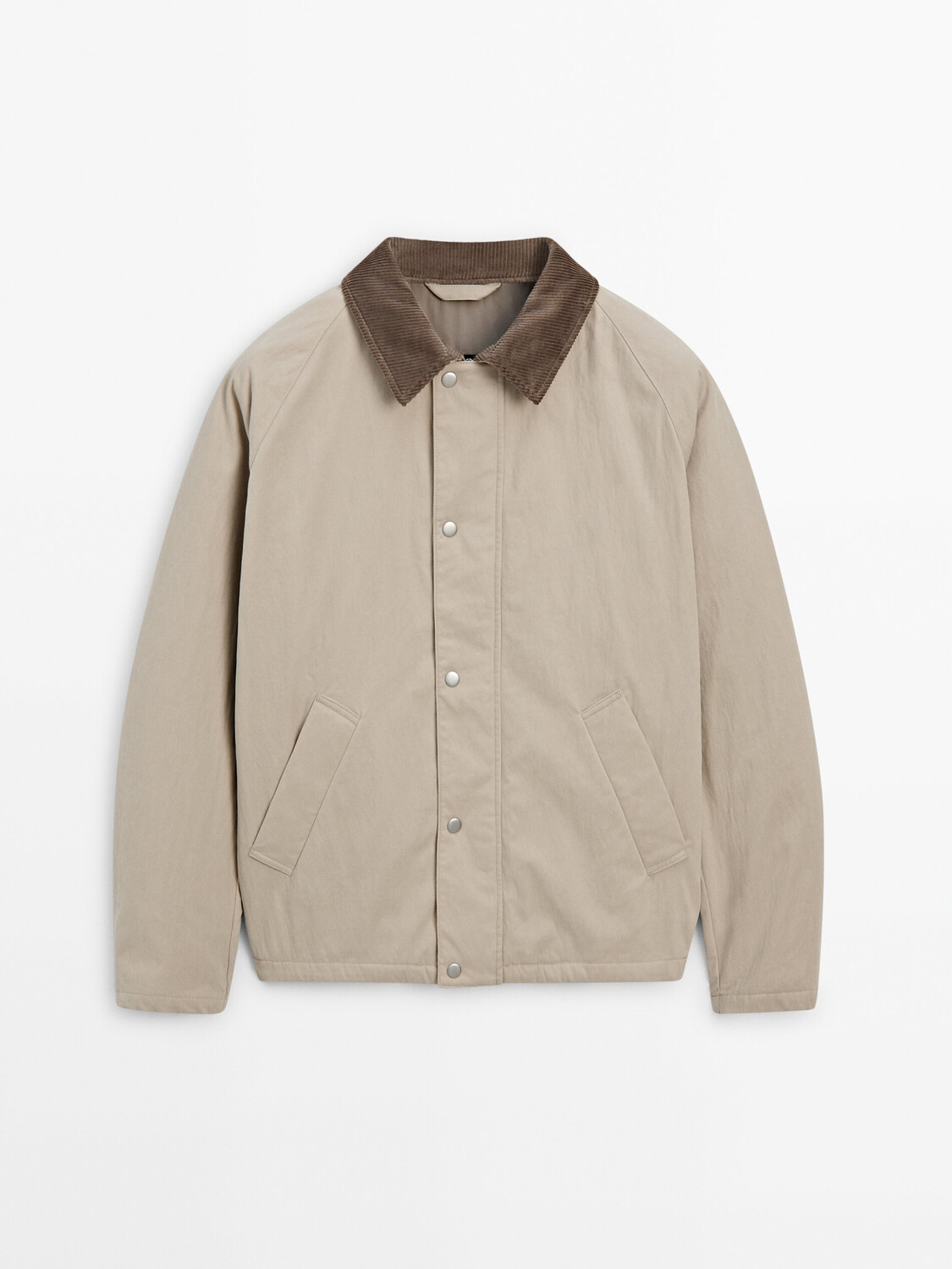 

Хлопковая куртка-бомбер с кнопками Massimo Dutti, серый