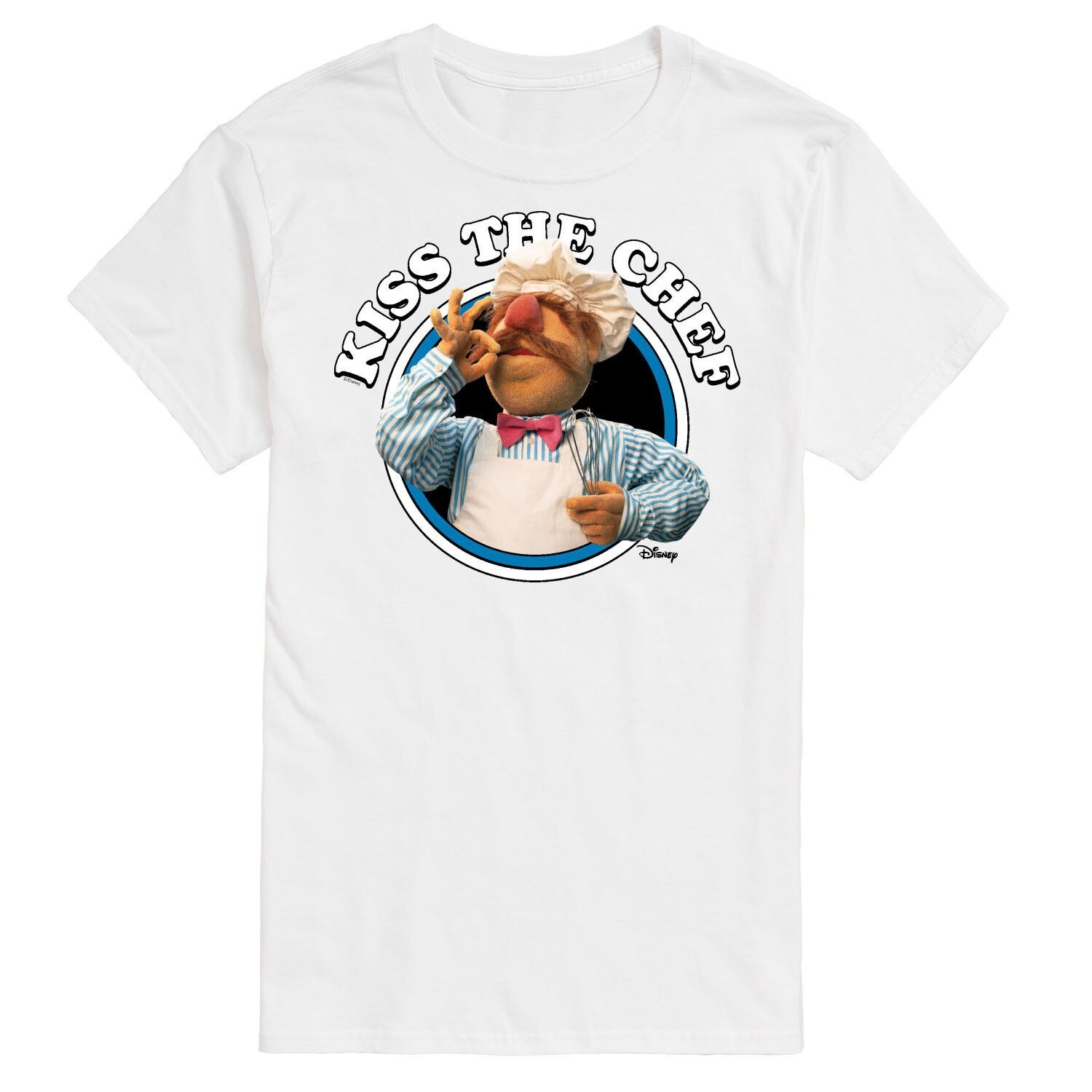 

Мужская футболка Disney's The Muppets Kiss The Chef Licensed Character, белый