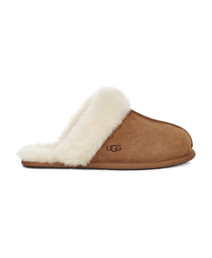 

Роскошные замшевые тапочки с воротником из овчины Ugg, коричневый