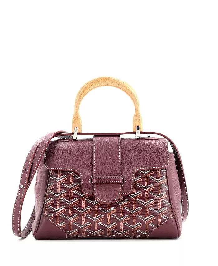 

Мини-сумка Saigon с верхней ручкой, покрытая холстом с кожей Pre-Owned Goyard, розовый