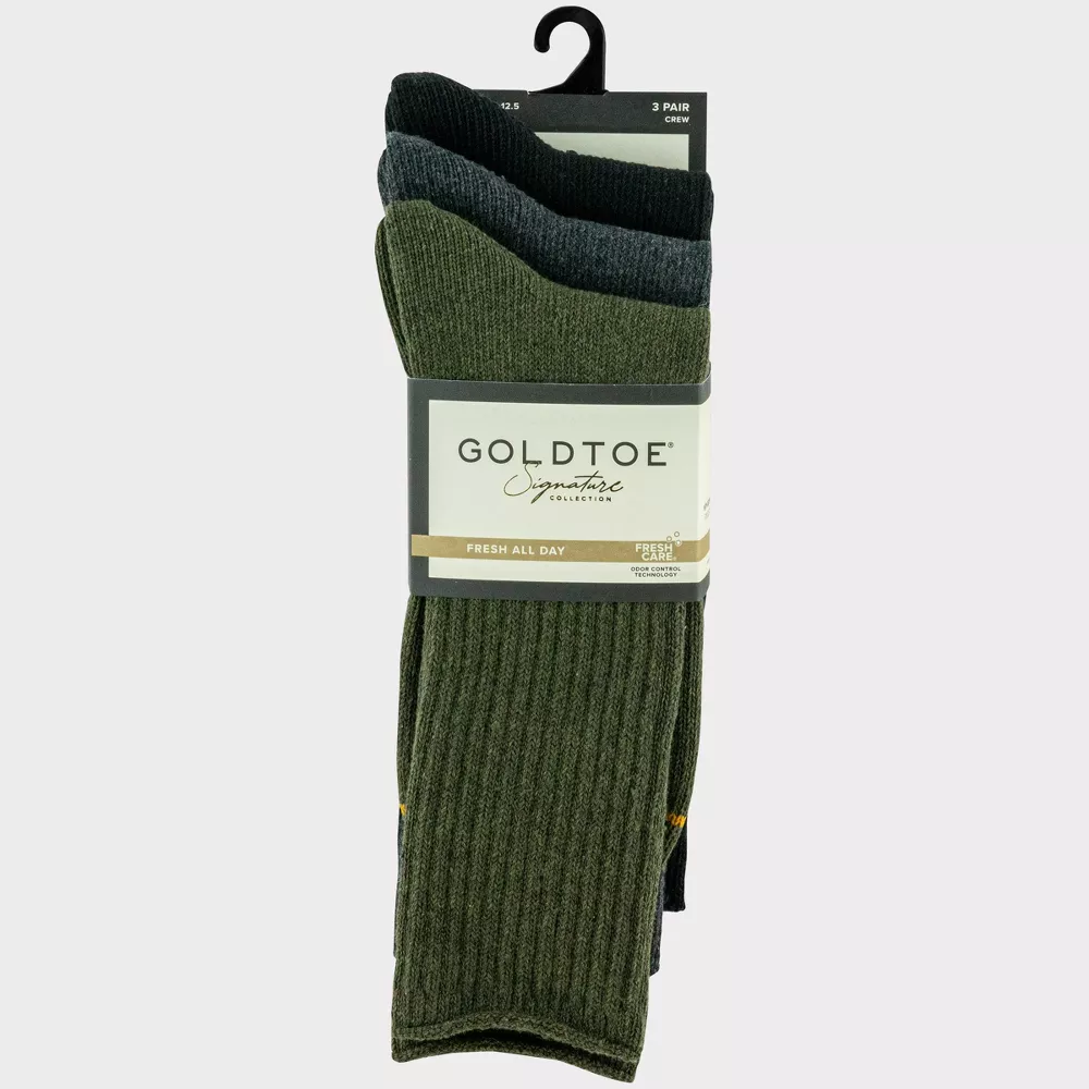 

Мужские носки Goldtoe Signature Collection из переработанной смеси в рубчик, 3 пары