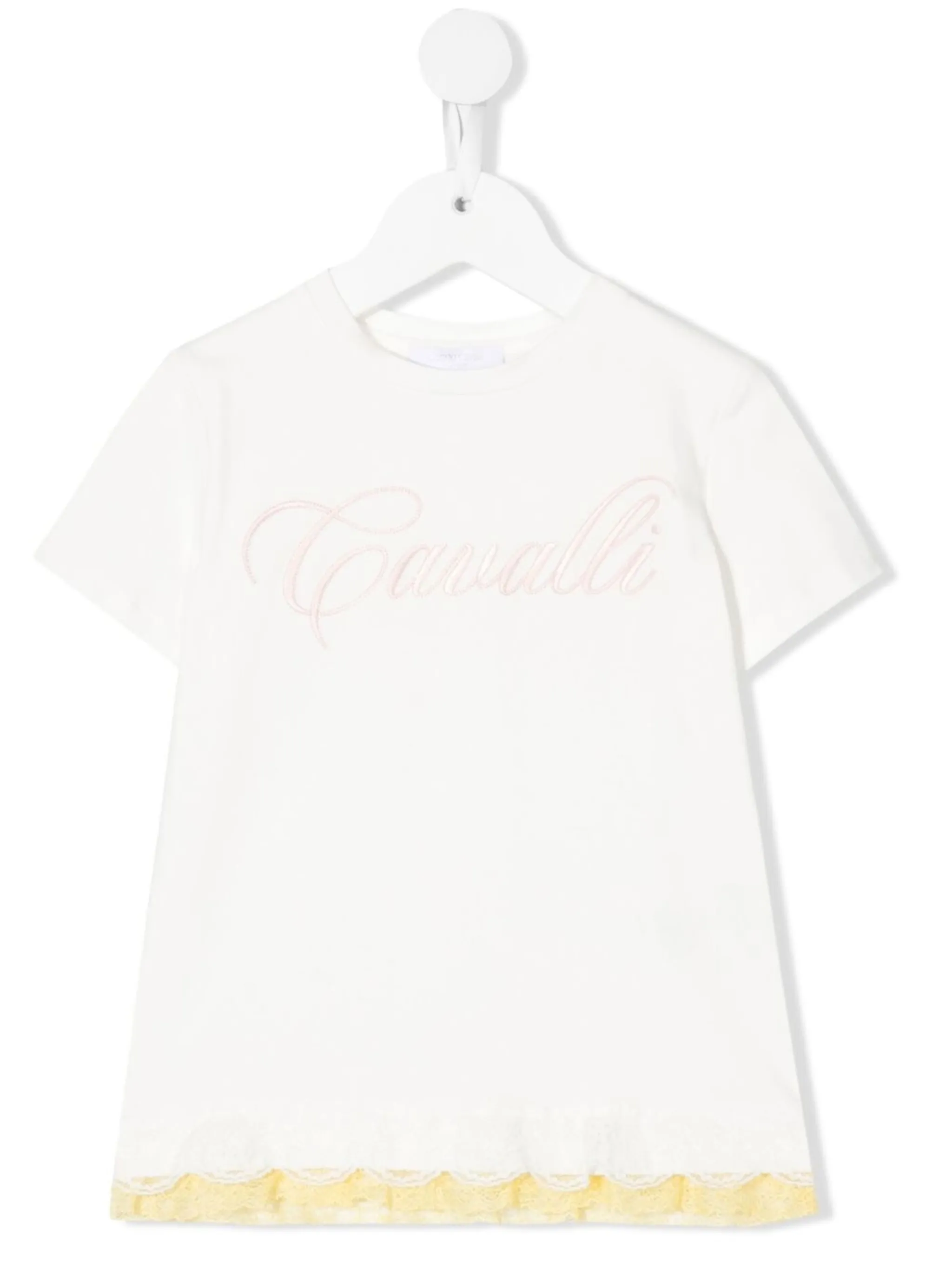 

Футболка с вышитым логотипом Roberto Cavalli Junior, белый