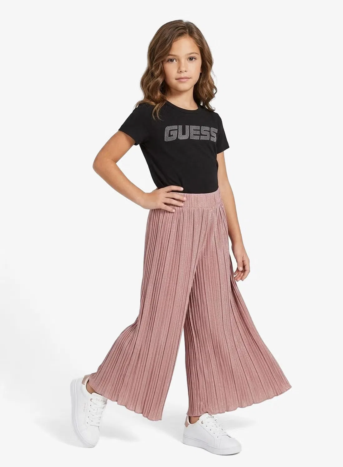 Футболка с графическим принтом и пайетками Guess, черный