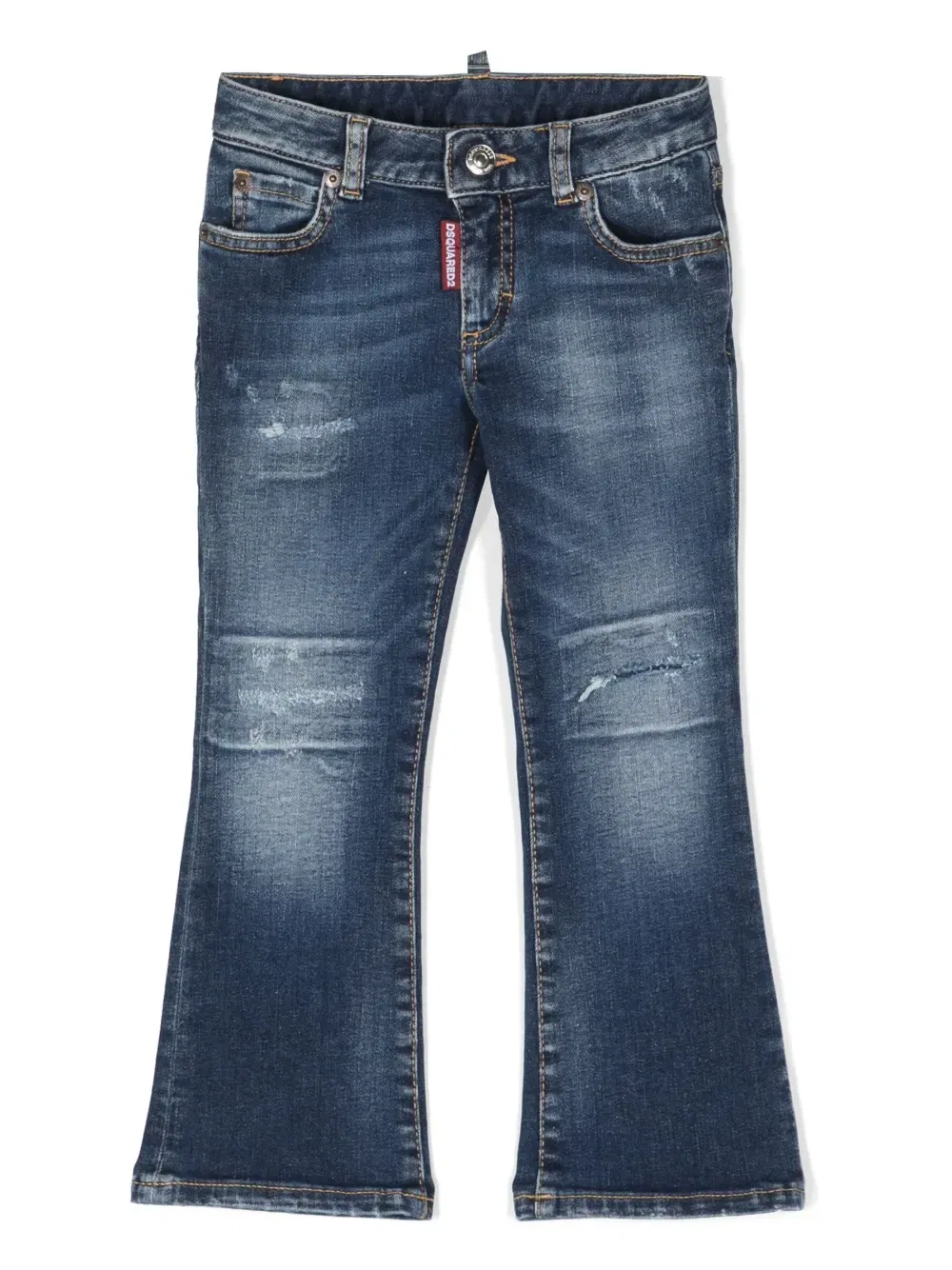 Расклешенные джинсы с прорезями Dsquared2 Kids, синий