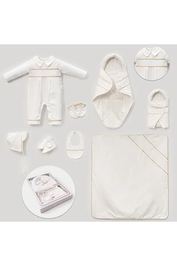Детский комплект одежды для новорожденных хлопковый Aurelia Baby, Ekru Gold