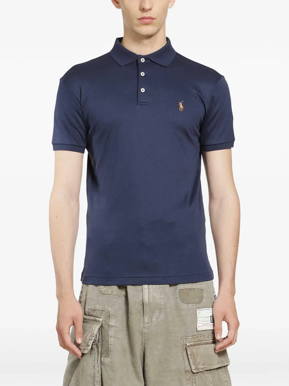 Polo Ralph Lauren Поло Slim из хлопка, синий