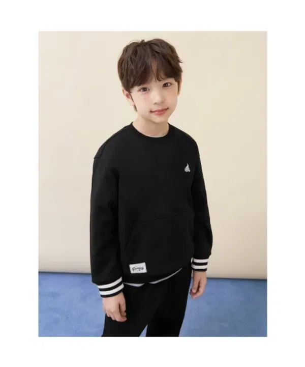 Свитшот с кенгуру-карманом и брюки, детский, Beanpole Kids, черный — фото 3