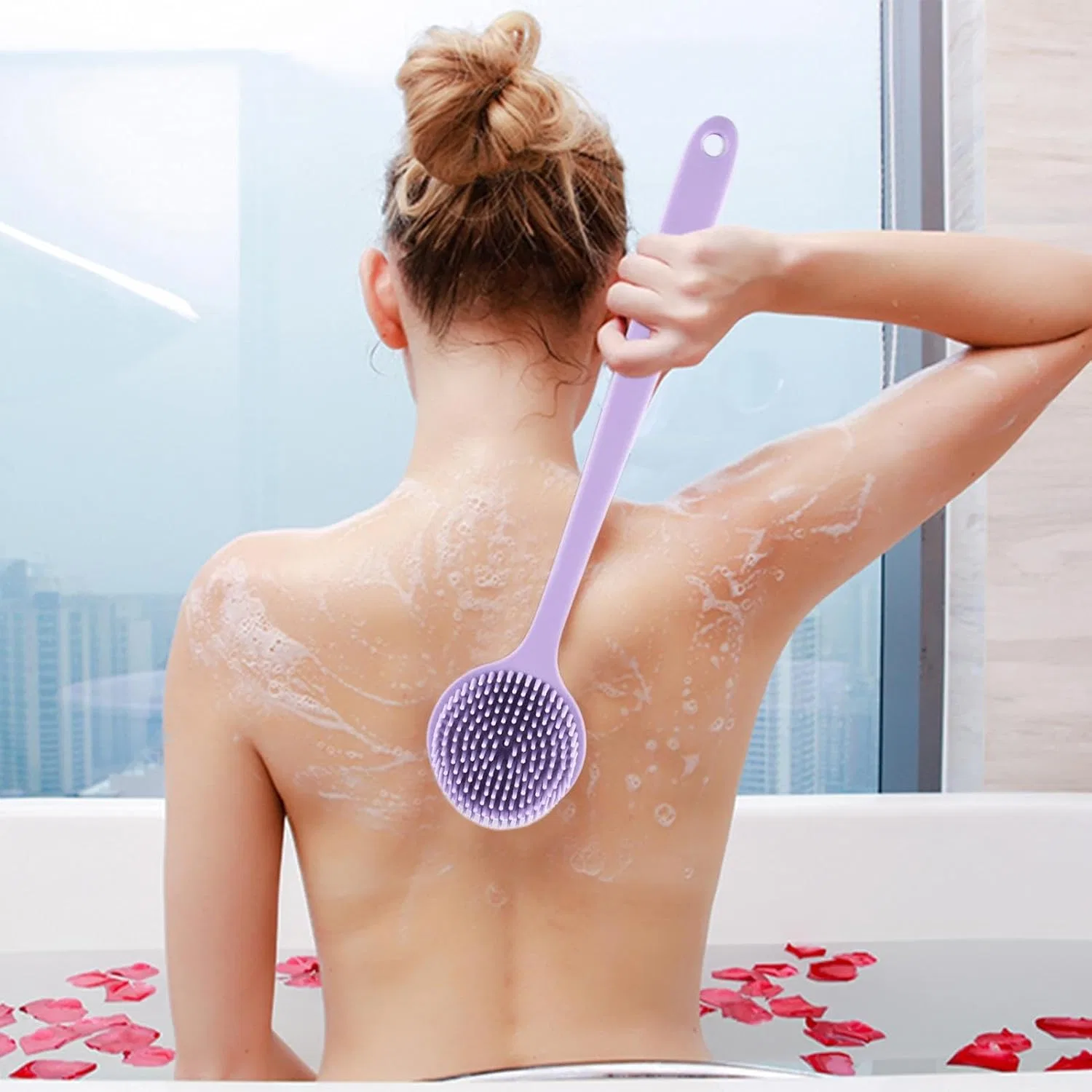 Щетка для душа, Silicone Bath Brush, Generisch, Фиолетовый — фото 2
