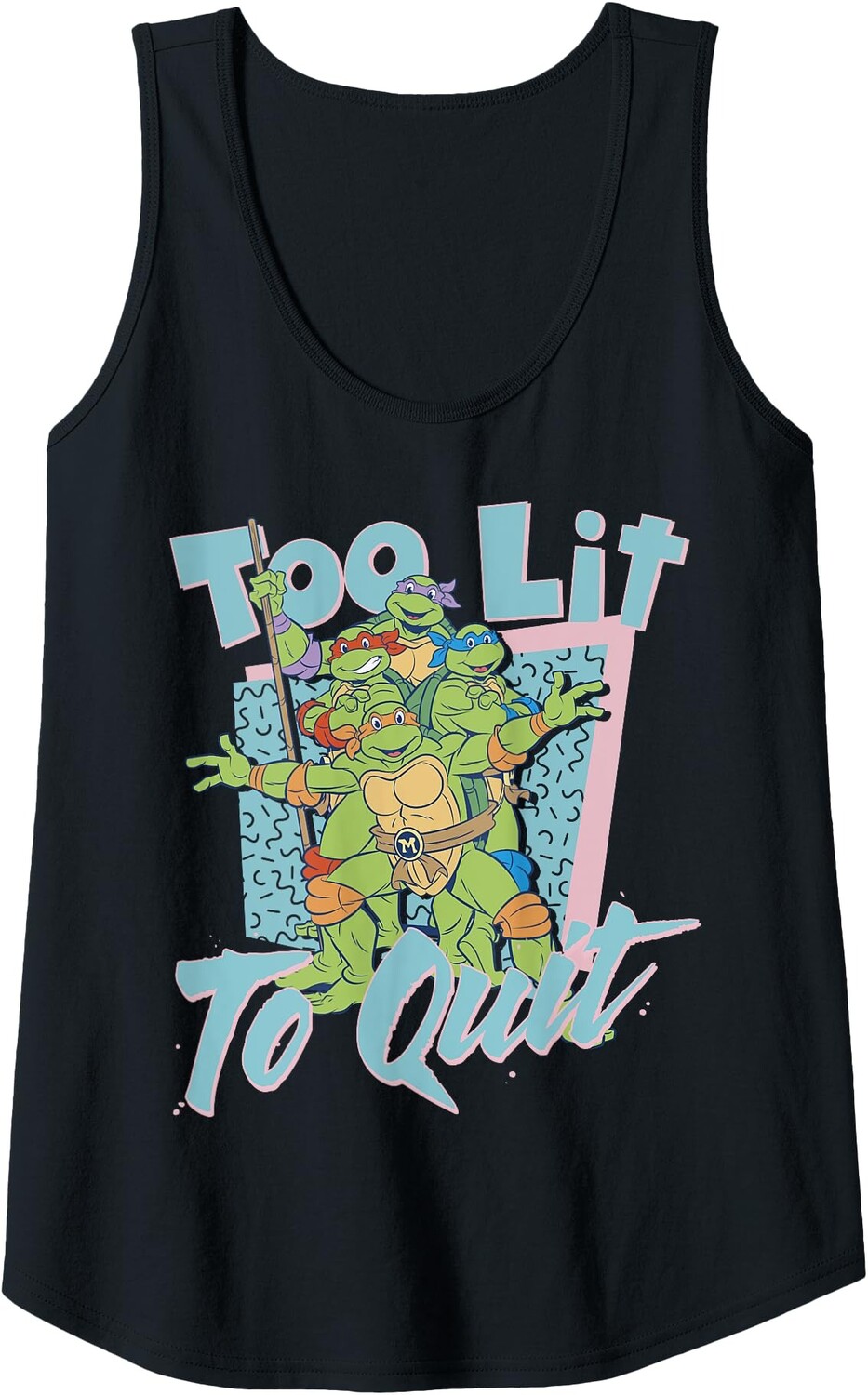 

Женская майка Nickelodeon Teenage Mutant Ninja Turtles Too Lit To Quit, черный