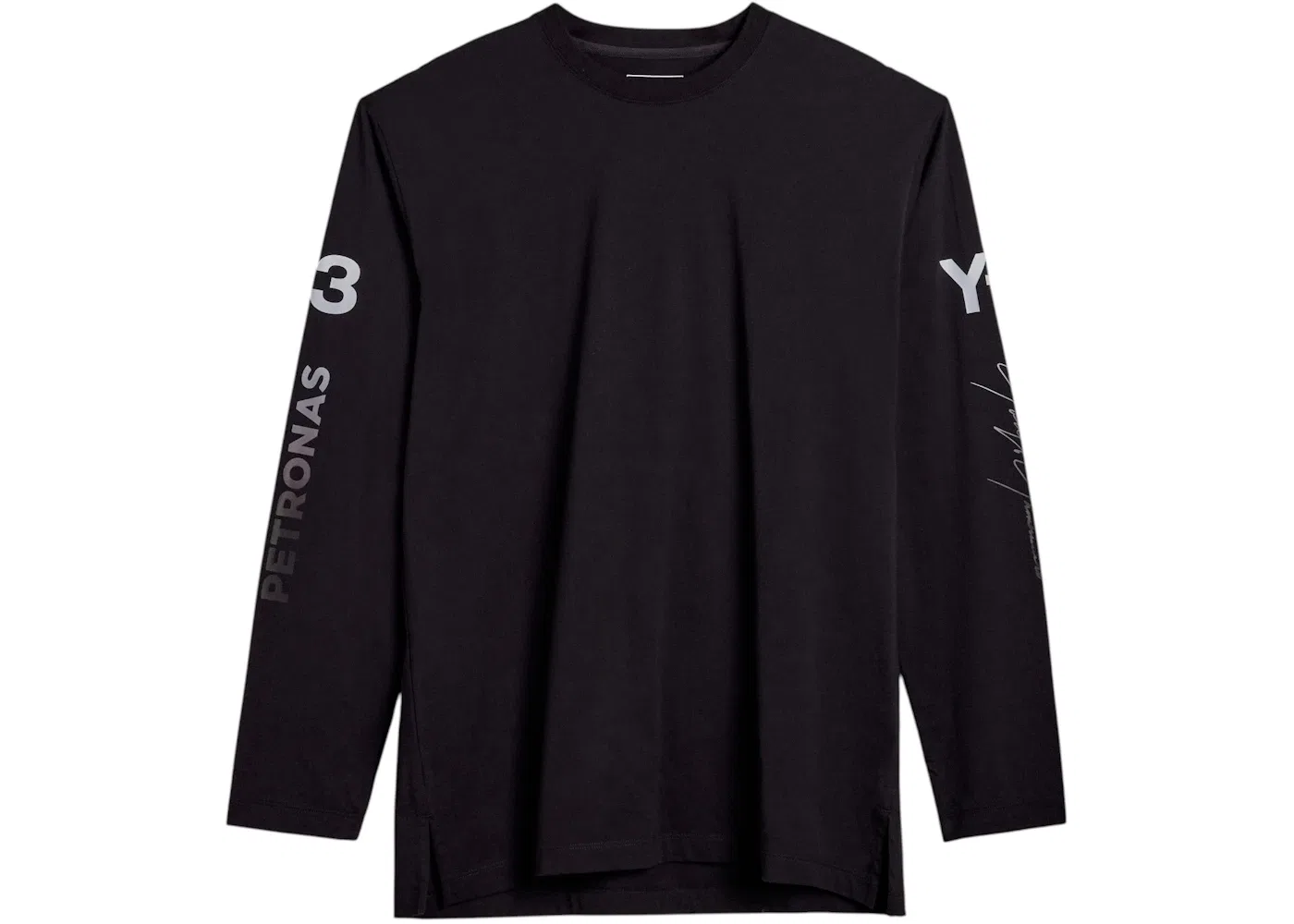 Унисекс футболка с длинным рукавом с принтом Y-3 Mercedes Chaos Logo Adidas, Black
