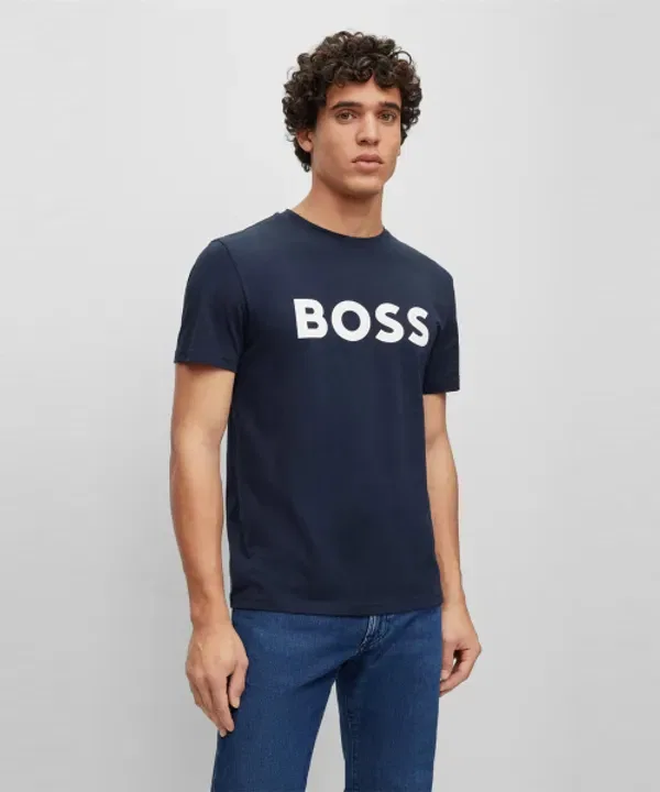 Футболка с логотипом, регулярная посадка, Boss, черный
