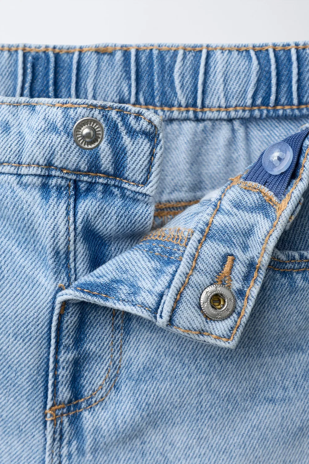 Волнистые джинсовые шорты-бермуды ZARA, Mid-Blue — фото 3