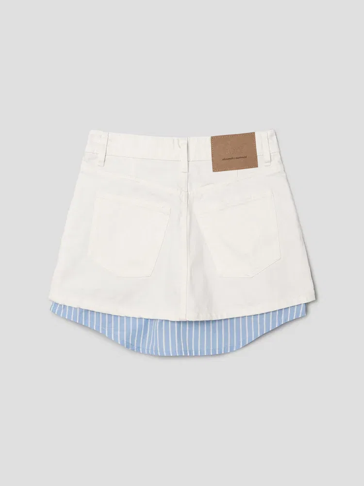 Юбка мини с имитацией рубашки, Blanc Creme AMI PARIS, White — фото 2