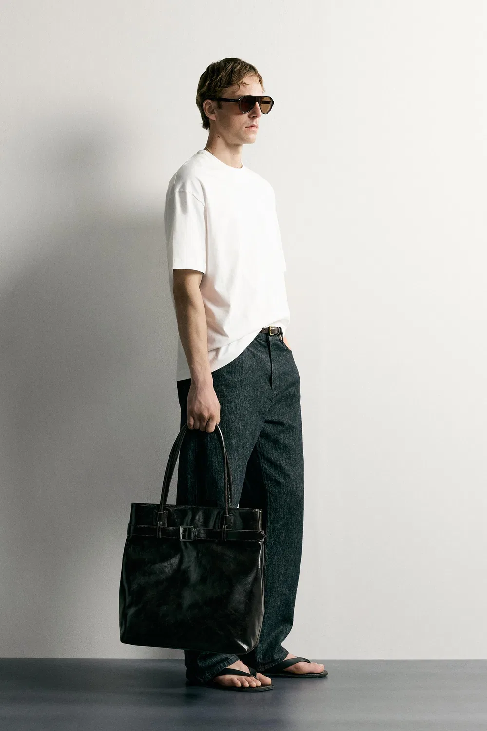 Футболка свободного кроя с цветочным рисунком ZARA, White — фото 4