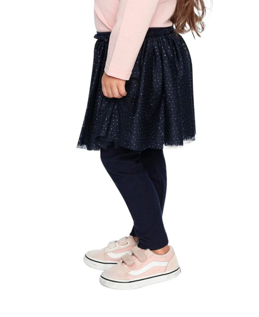 Леггинсы с юбкой-пачкой из коллекции Girls Must-Haves Deux par Deux, Dark Blue — фото 3