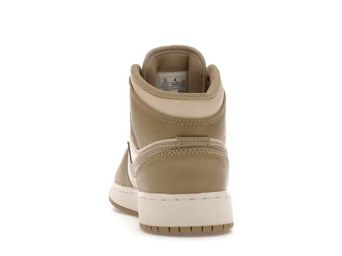 Детские кроссовки Lifestyle с принтом Jordan 1 Mid Jordan, Legend Brown/Khaki Brown — фото 4