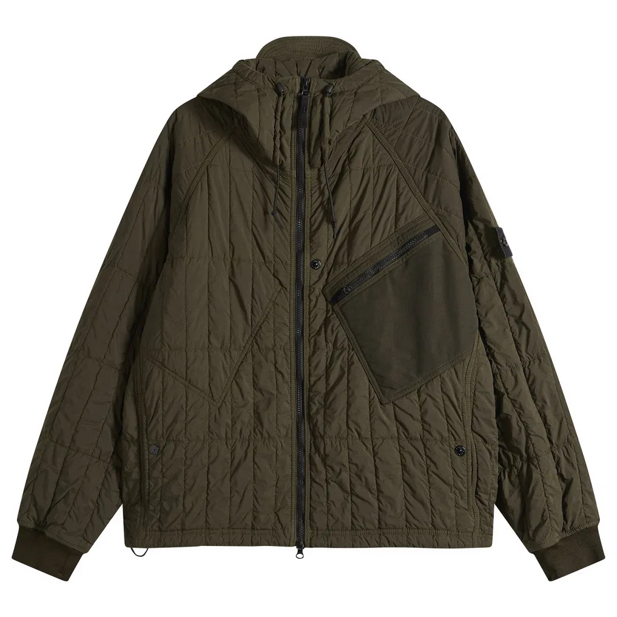Куртка утепленная из ультралегкого нейлона Ultralight Nylon Quilted-TC Hooded Jacket Stone Island, Charcoal