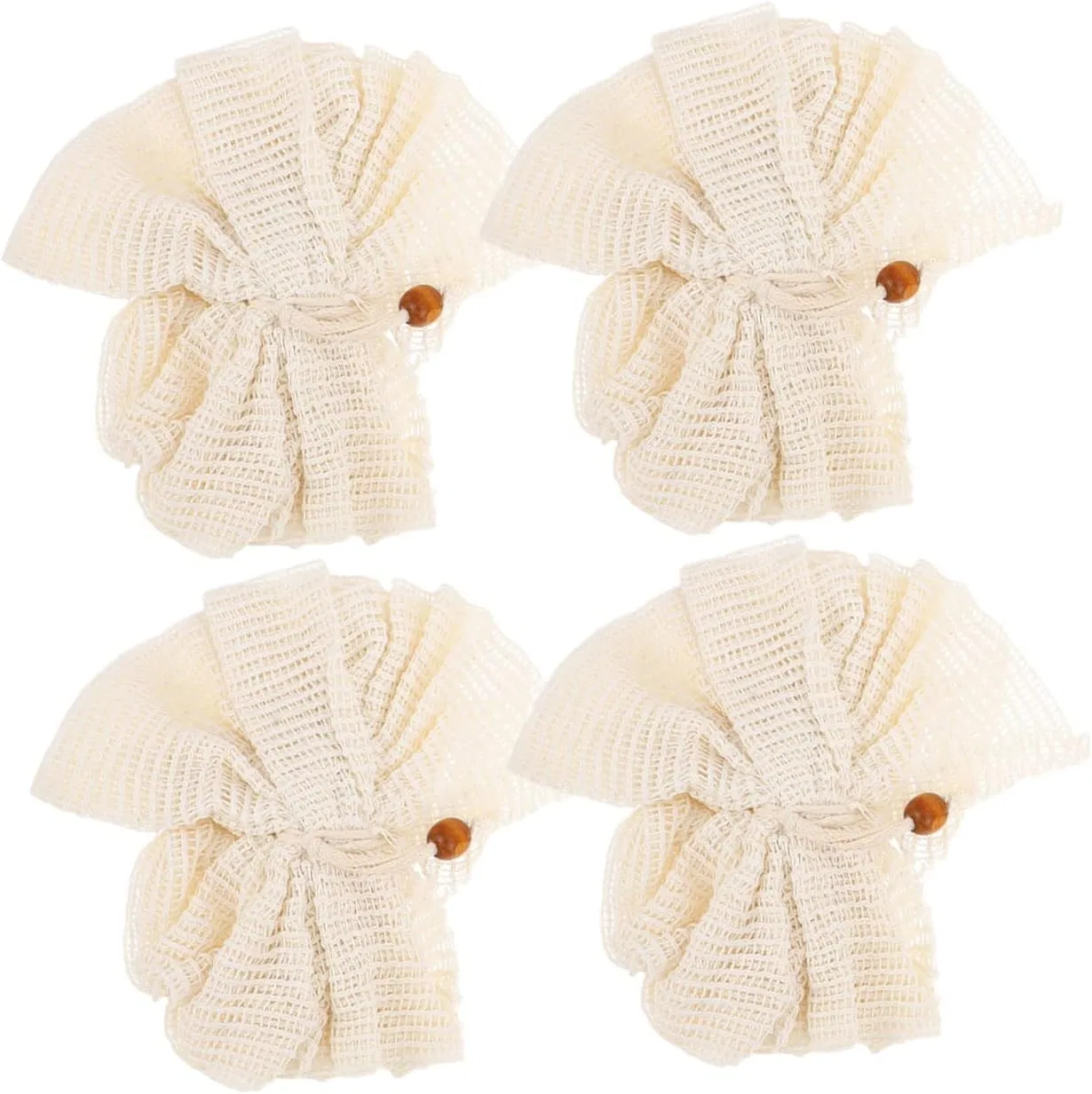 Мочалка для ванны из рами и люфы, Healeved, 12 шт, Beige