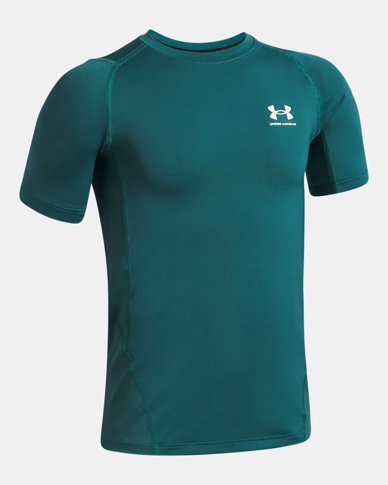Футболка с коротким рукавом быстросохнущая HeatGear Armour UnderArmour, Rack Green/White — фото 3