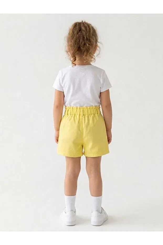 Детские шорты для девочек хлопковые Miniminnakkidswear, Yellow — фото 2