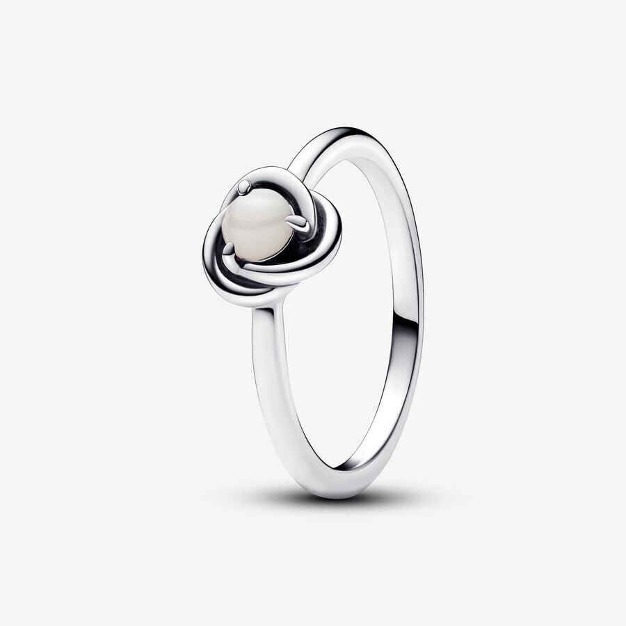 

Кольцо Pandora Moments June Bioresin Man-Made Mother Of Pearl Eternity Circle, серебро/белый