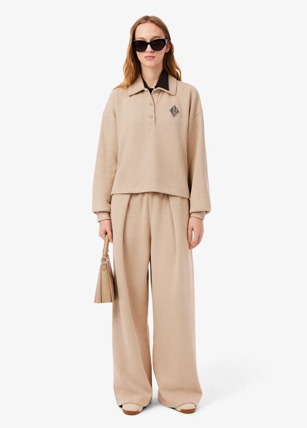 Штаны спортивные Lacoste Oversize Fit Bej-4KI, бежевые — фото 3