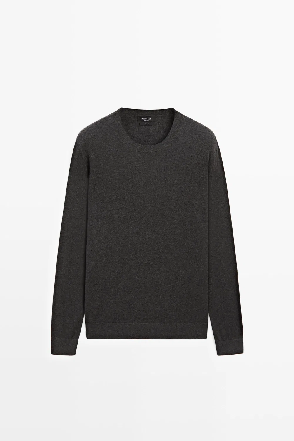 Свитер Massimo Dutti Knit 100% Cashmere Round Neck, угольно-серый — фото 2