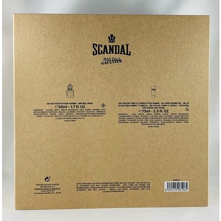 Jean Paul Gaultier Scandal Pour Homme EDT Спрей 1,7 унции и Гель для душа 2,5 унции — фото 3