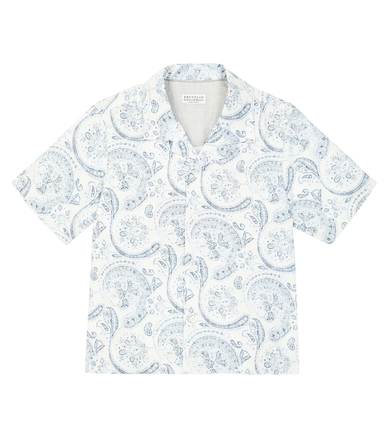 Блузка хлопковая с принтом Brunello Cucinelli Kids, белый
