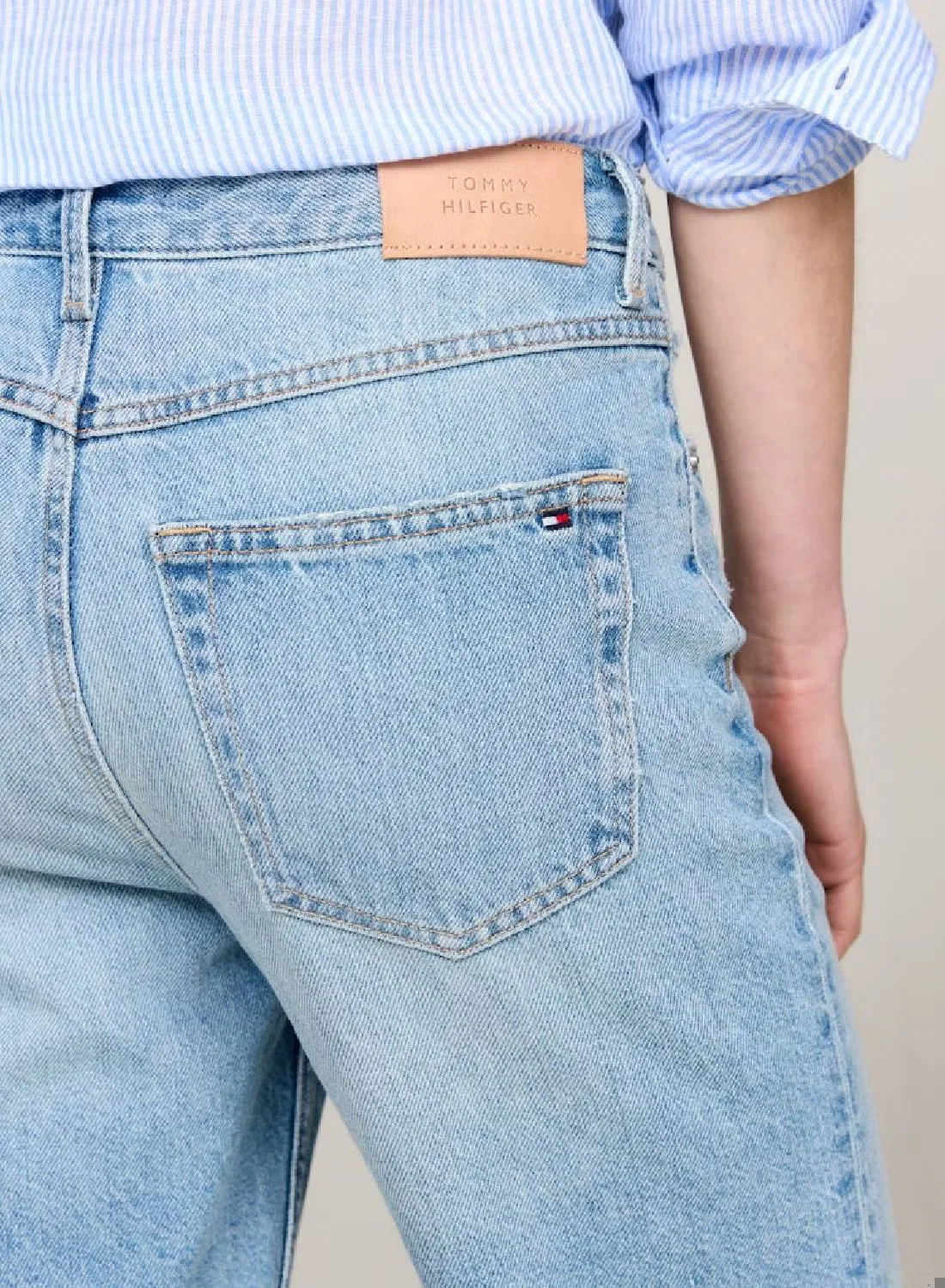 Шорты джинсовые с эффектом потертости Tommy Hilfiger, голубой — фото 4