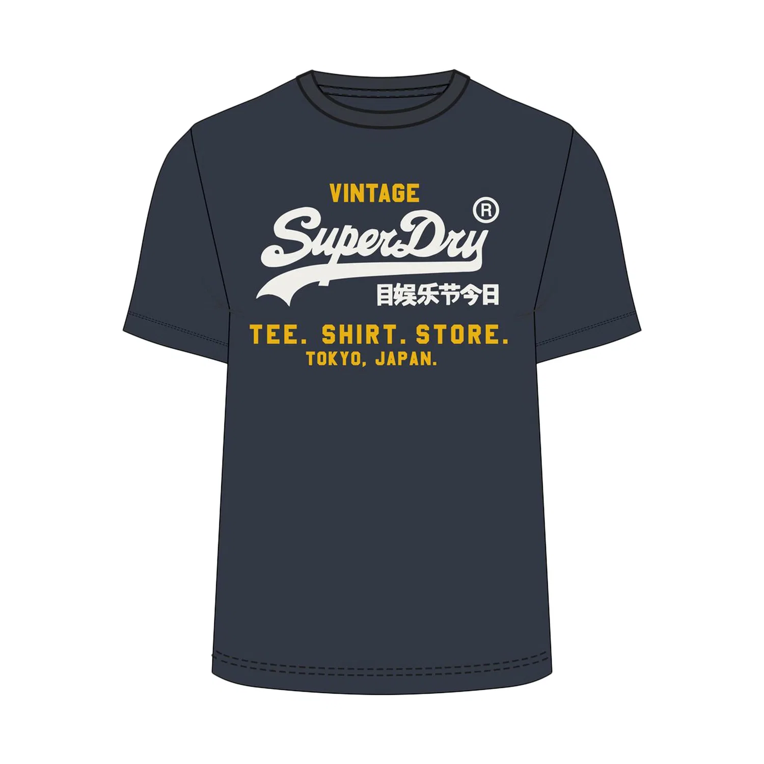 Мужская хлопковая футболка Superdry VL Heritage Relaxed, Navyblau
