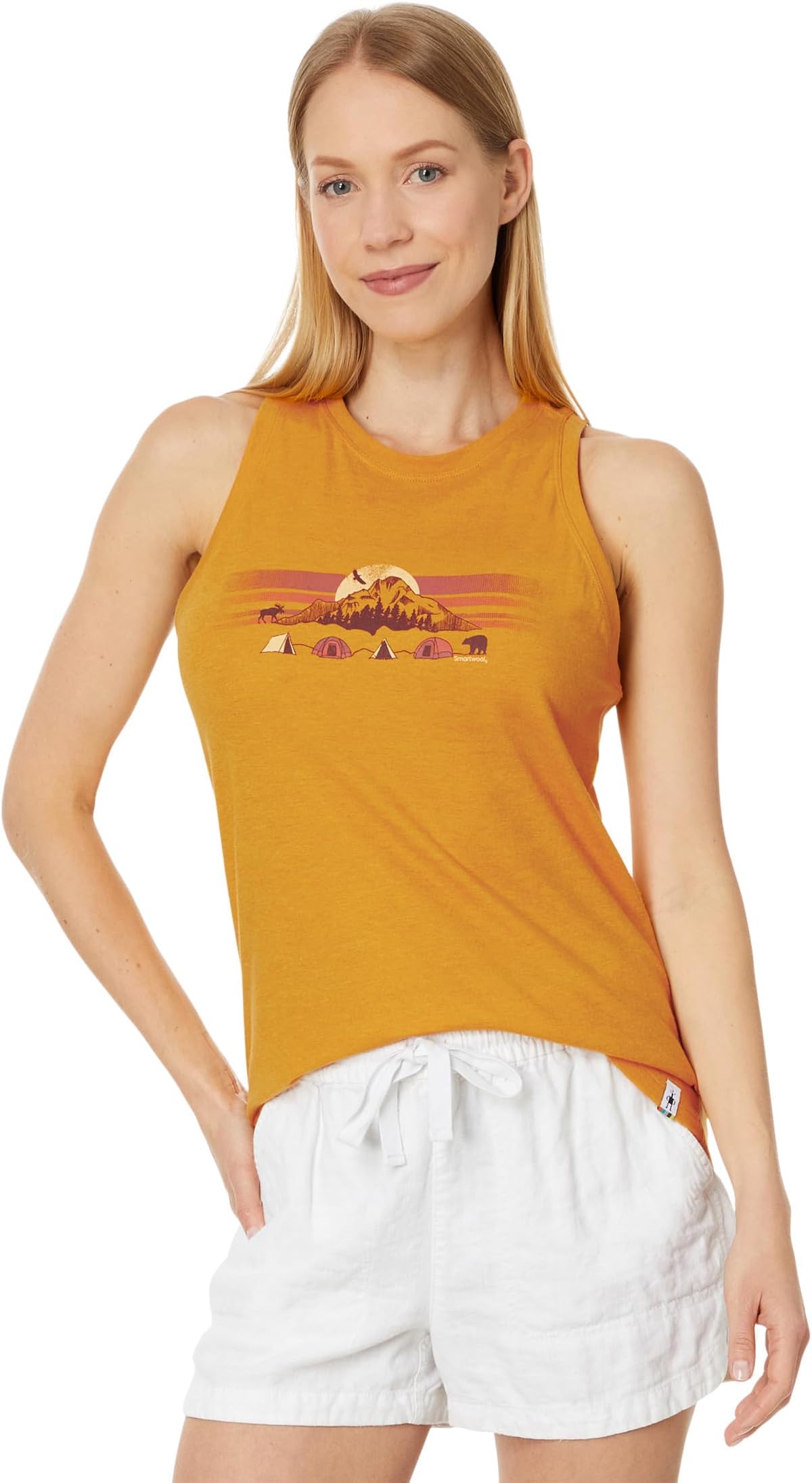 

Топ Smartwool Mountain Moon Graphic Tank, цвет Honey Gold