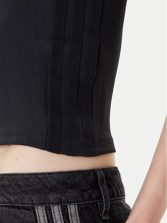 Топ slim fit Seasonal Essentials 3-Stripes Adidas, черный — фото 4